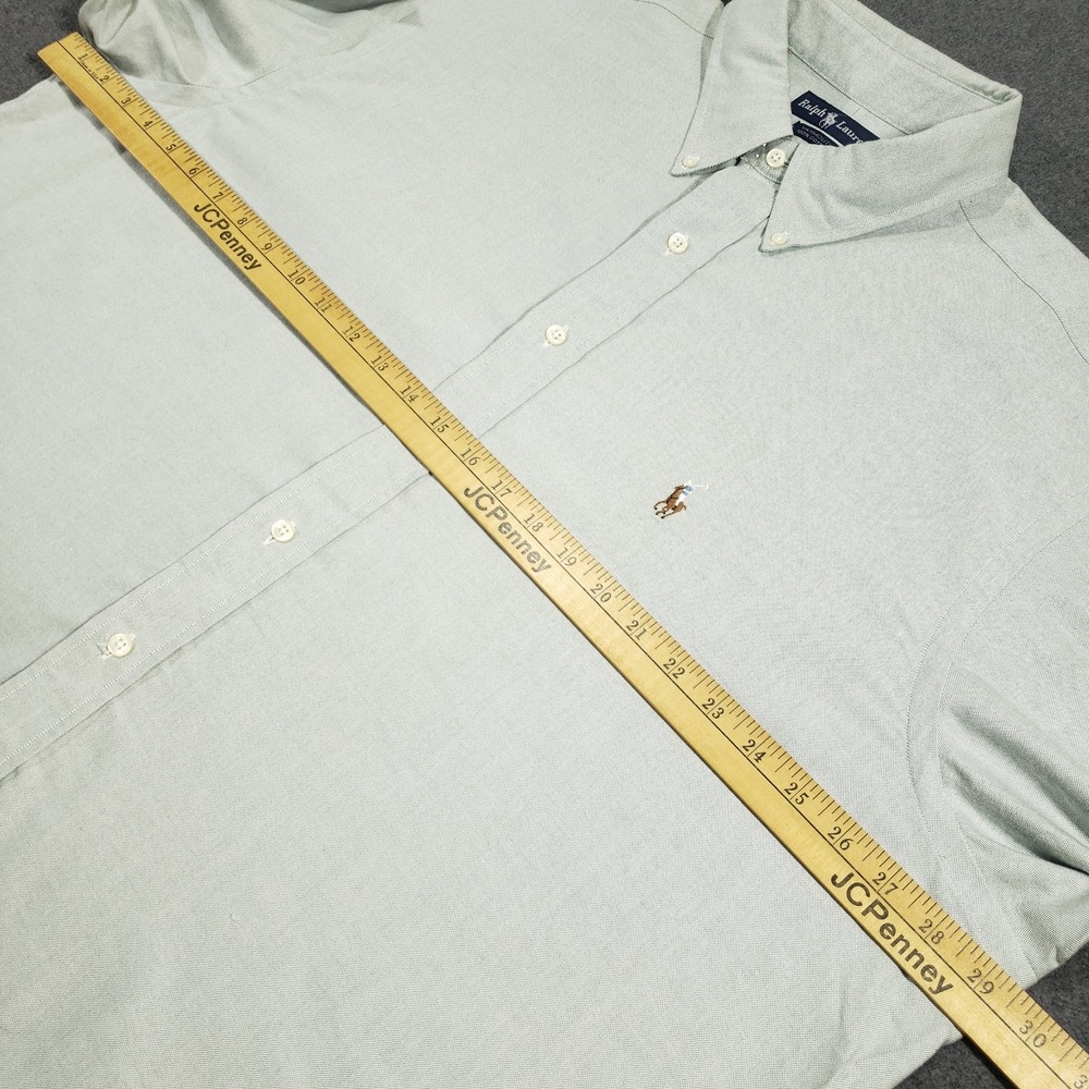 Polo Ralph Lauren NOS Vintage Yarmouth Shirt 17.5 - 34 Green Jacquard Cotton - Picture 5 of 9